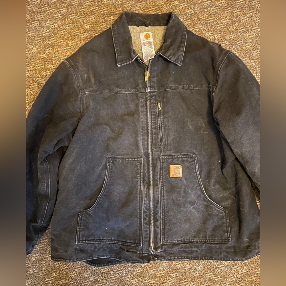 VINTAGE CARHARTT CANVAS RIDGE WORK JACKET SHERPA LINED